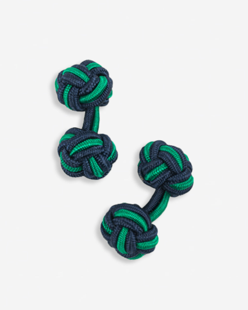 Gemelos de Seda - Verde con Azul