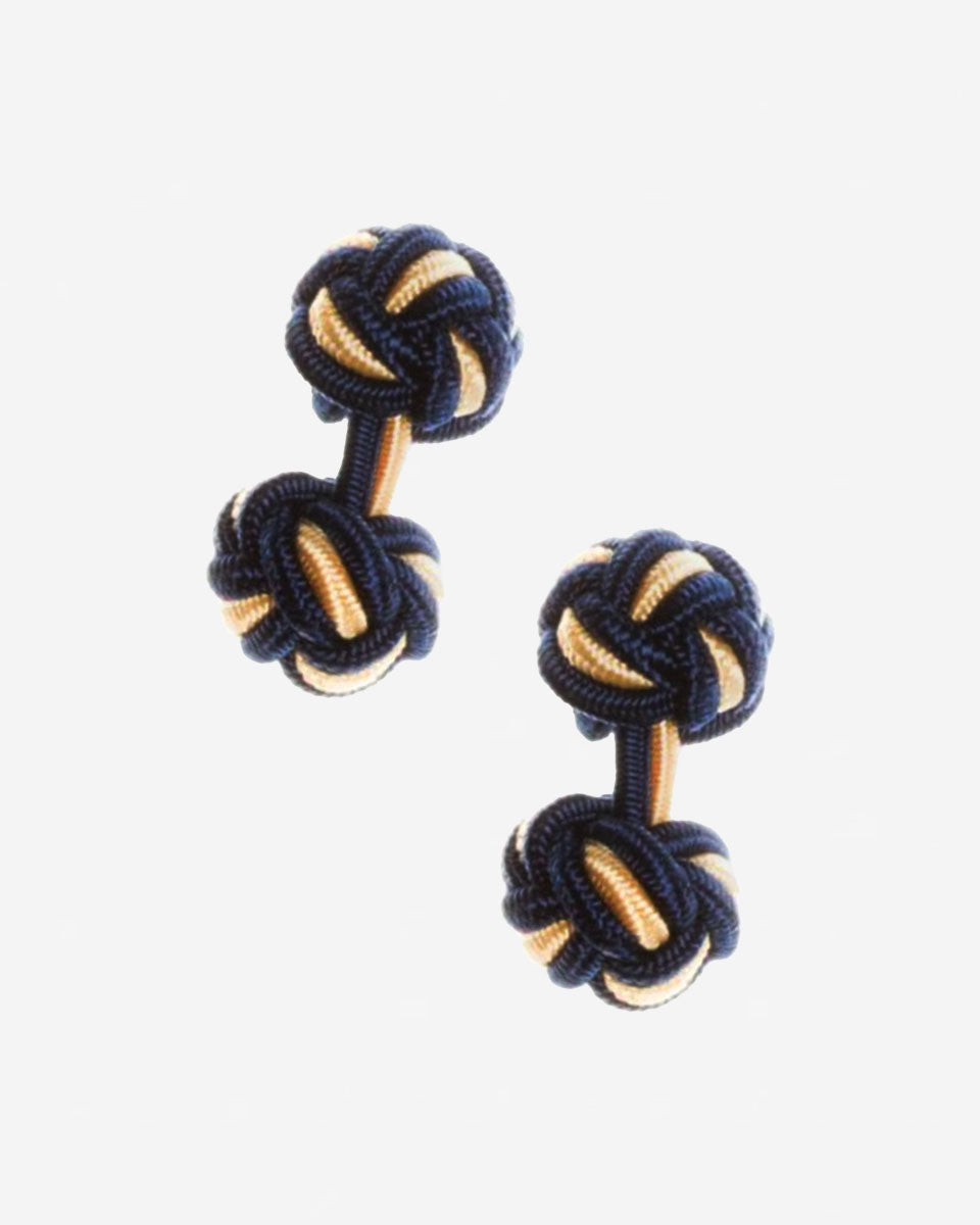 Gemelos de seda -Azul con amarillo