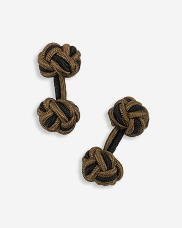 Gemelos de Seda - Marrón con Negro