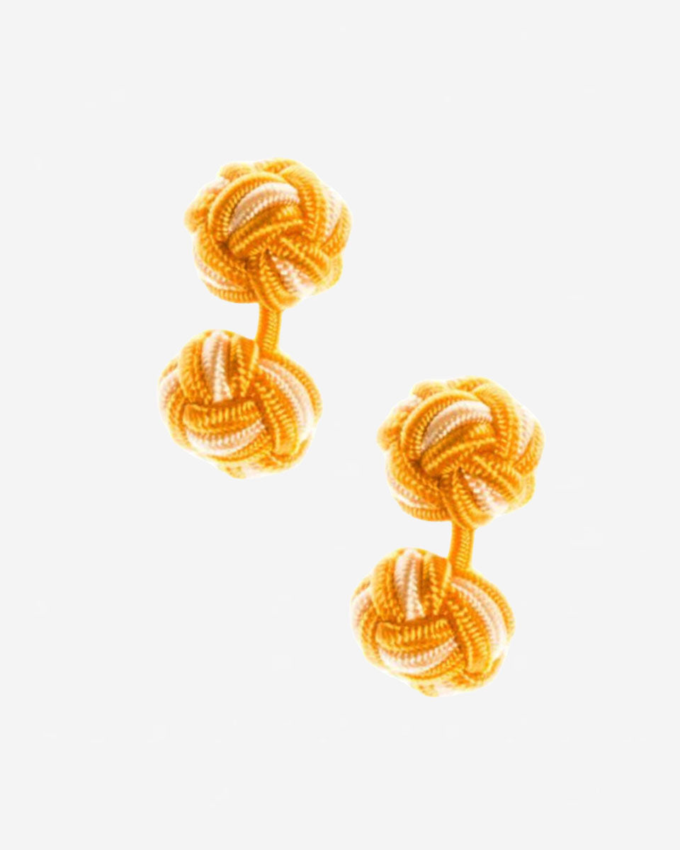 Gemelos de seda - Amarillo con crema