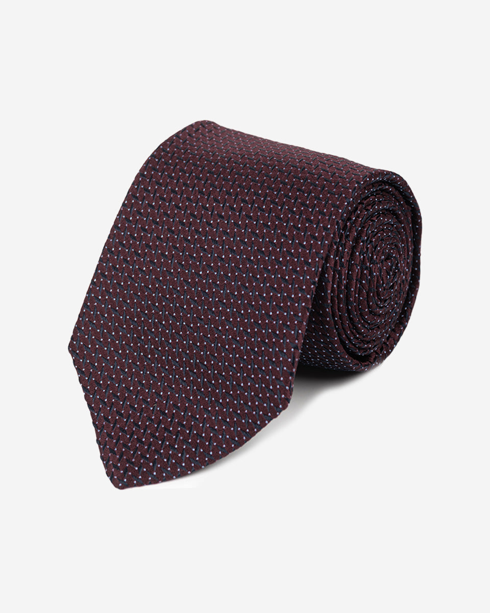 Corbata Vino con Diseño de Líneas Texturizado