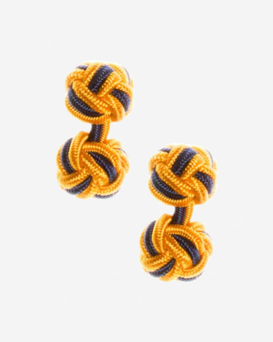 Gemelos de seda - Dorado con azul