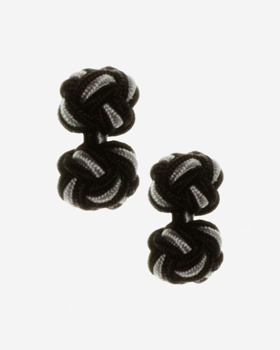 Gemelos de seda - Negro con gris claro