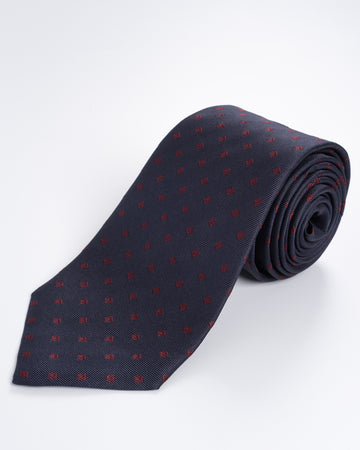 Corbata Fondo Azul con diseños Burdeos