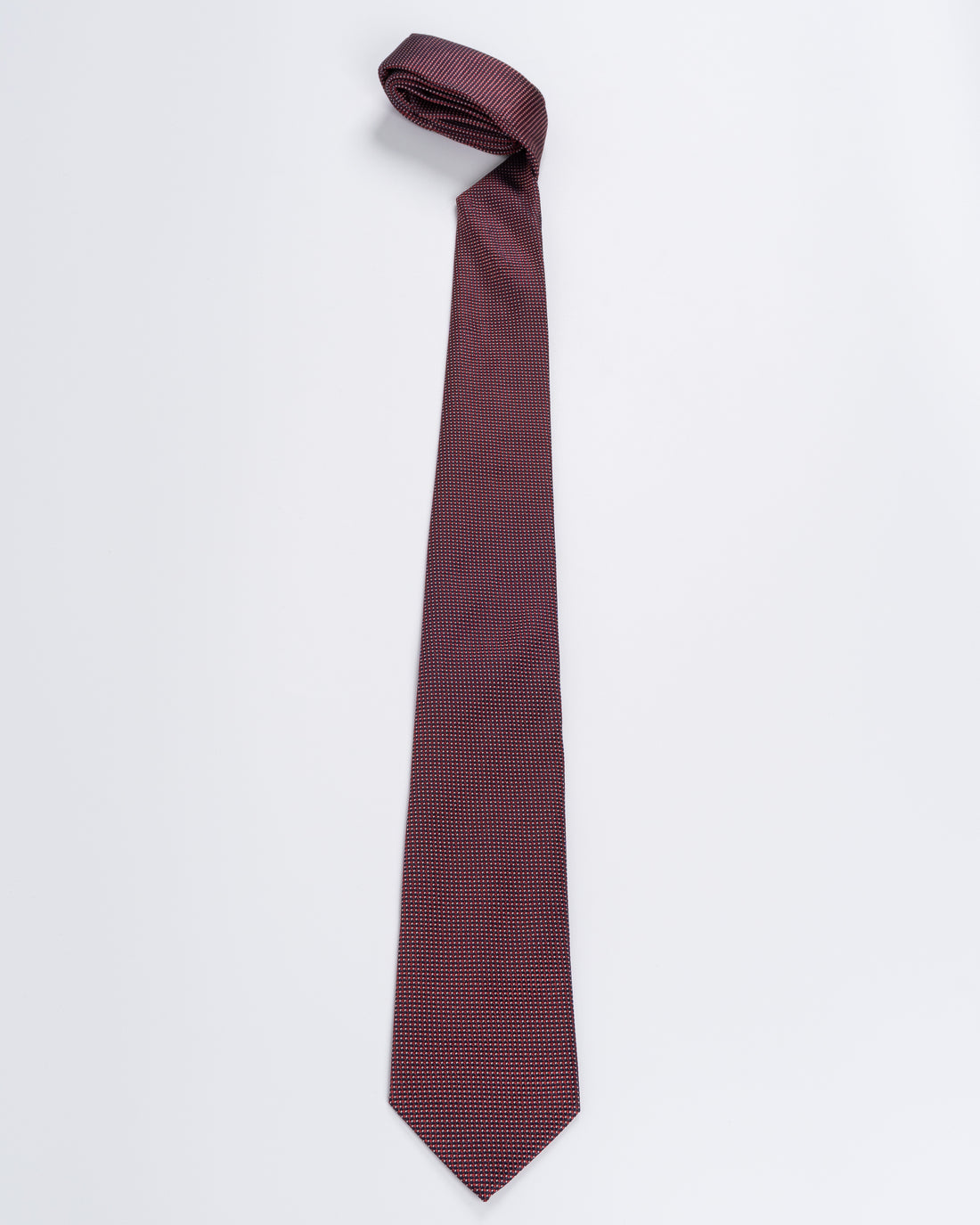 Corbata Fondo Burdeos con Puntos Blancos y Azules
