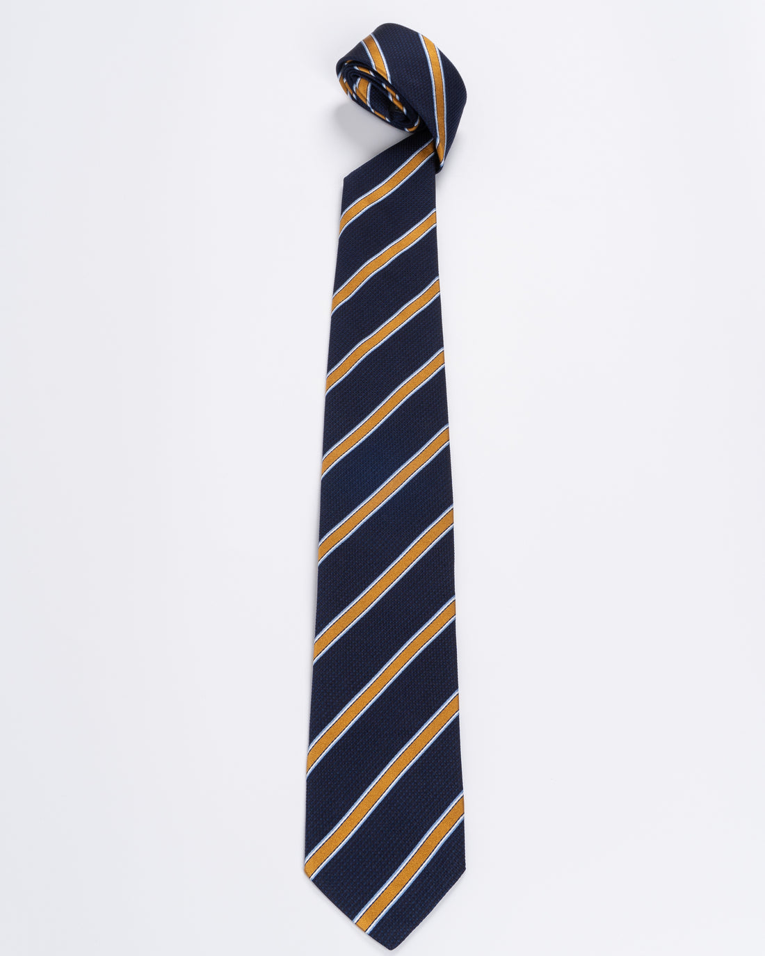 Corbata Fondo Azul con Rayas Amarillo