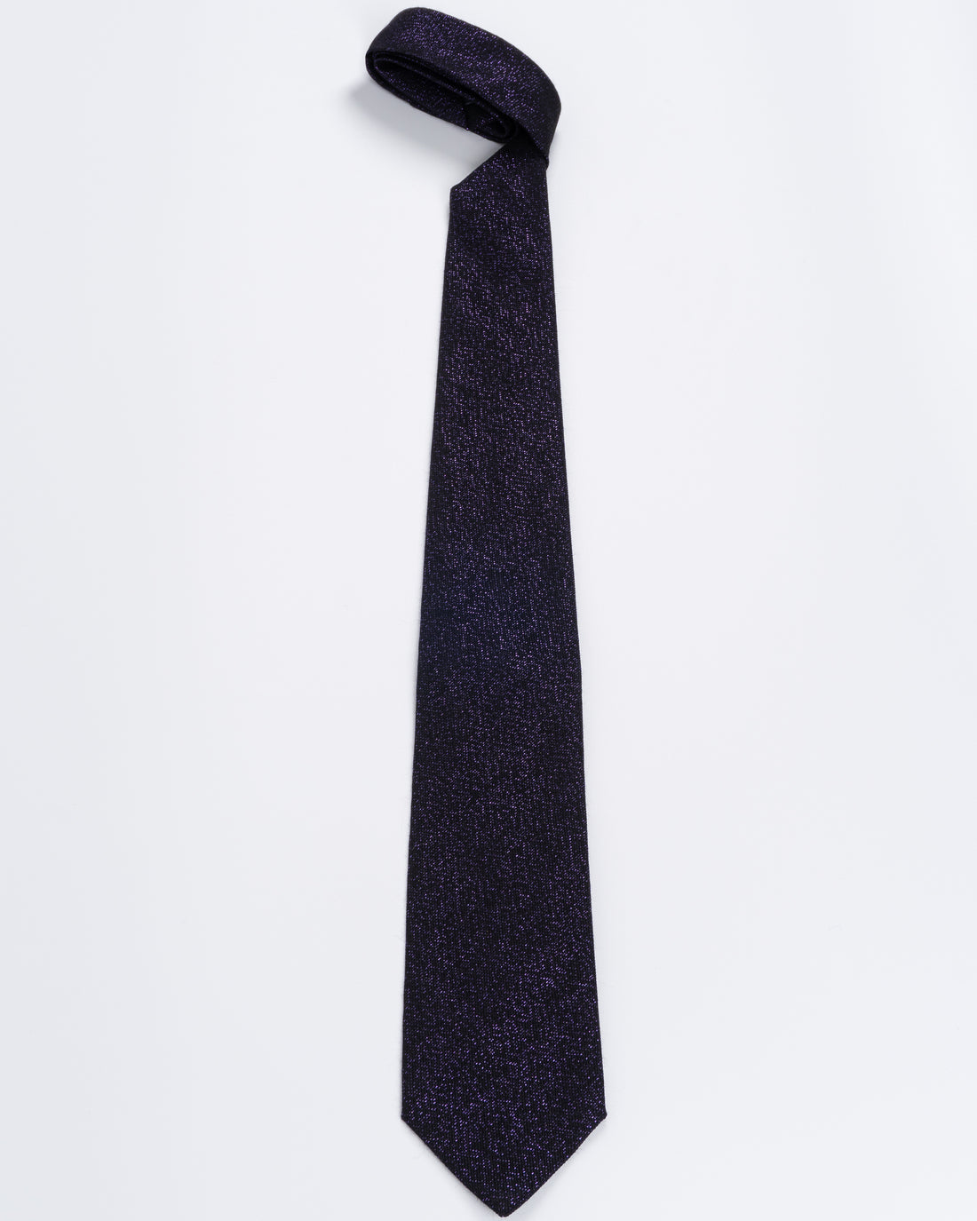 Corbata Fondo Negro con Brillos Morados