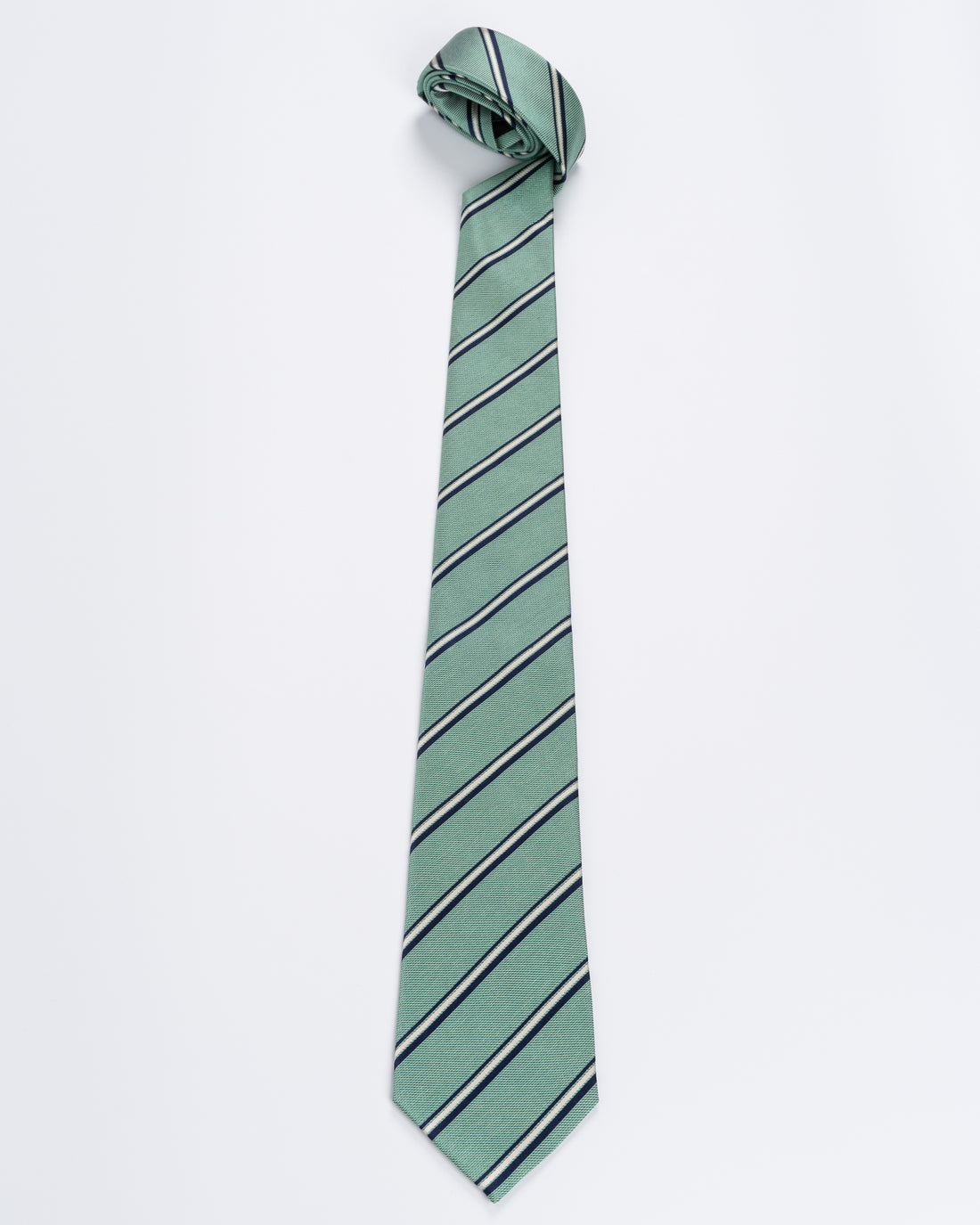 Corbata Fondo Verde Claro con Rayas Azules