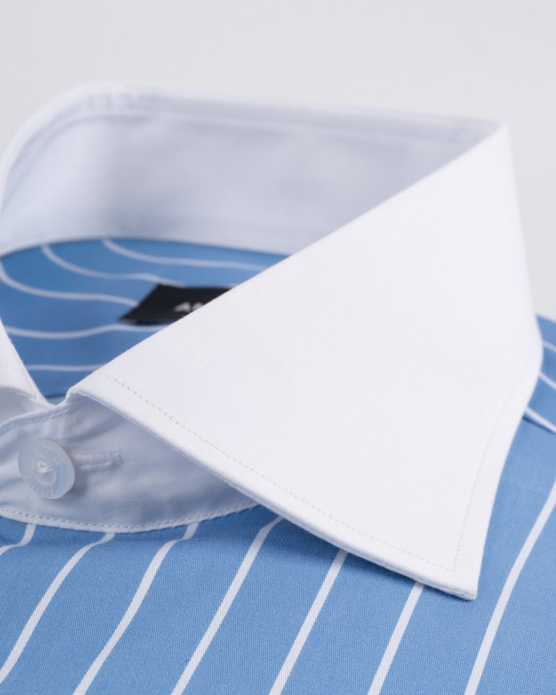 Twill Dress Shirt - Italian Collar, Double Cuff, Regular Fit, White