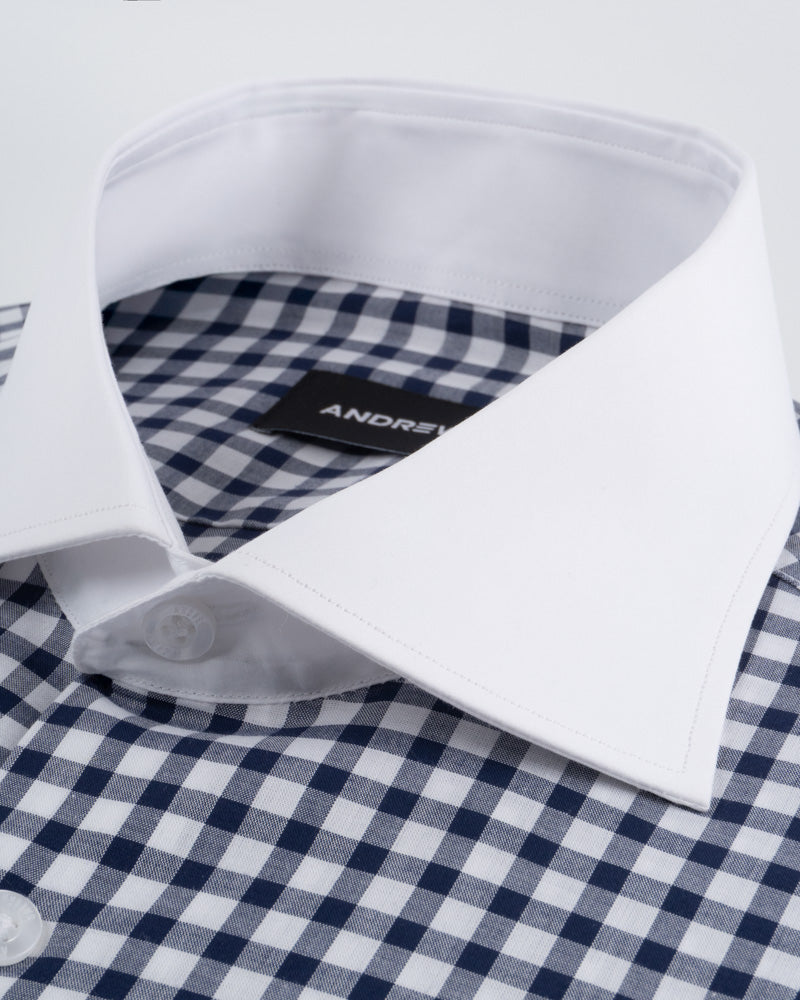 Twill Dress Shirt - Italian Collar, Double Cuff, Regular Fit, White