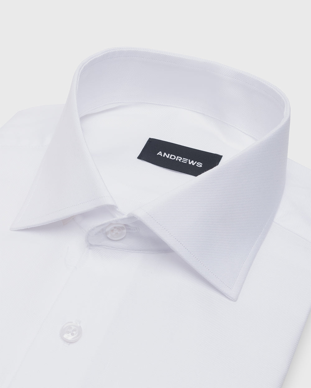 Camisa Vestir twill - Cuello Italiano  Puño Simple regular blanco