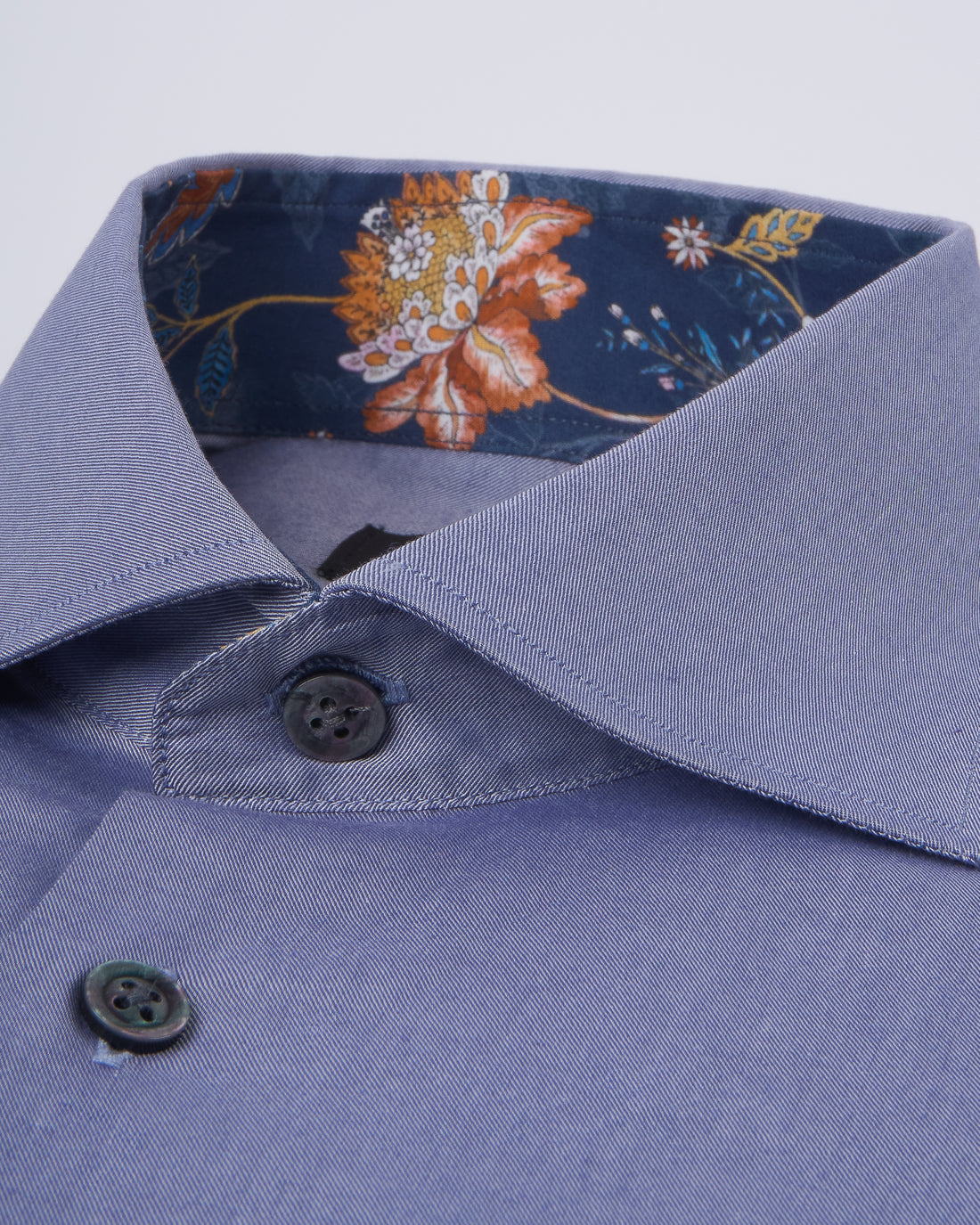 Camisa vestir Business - Cuello Italiano puño simple gris