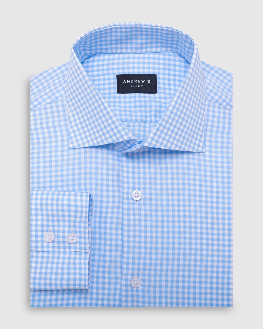 Poplin Dress Shirt - Italian Collar, 2-Button Cuff, Regular Blue