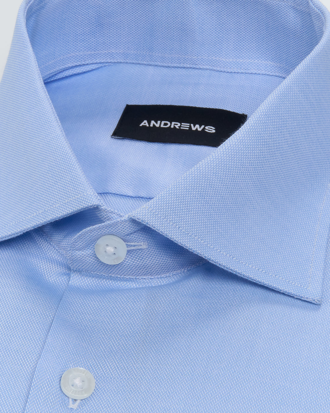 Camisa Vestir Celeste puño simple 2 botones