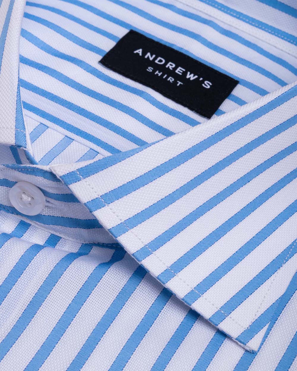 Camisa Vestir dobby - Cuello Italiano  Puño 2 botones regular azul