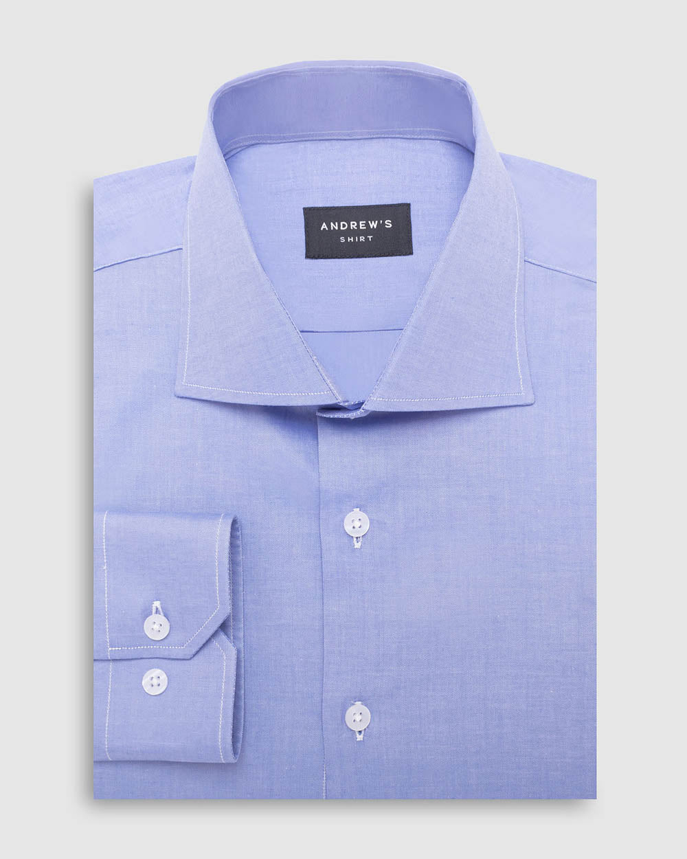 Dress Shirt - Italian Collar, Single Cuff - Blue