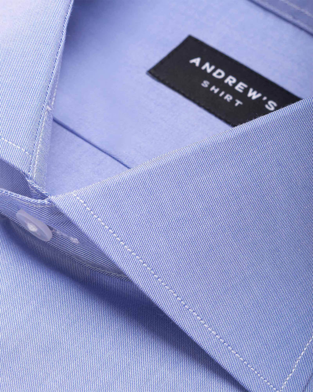 Camisa Vestir - Cuello Italiano Puño Simple - Azul