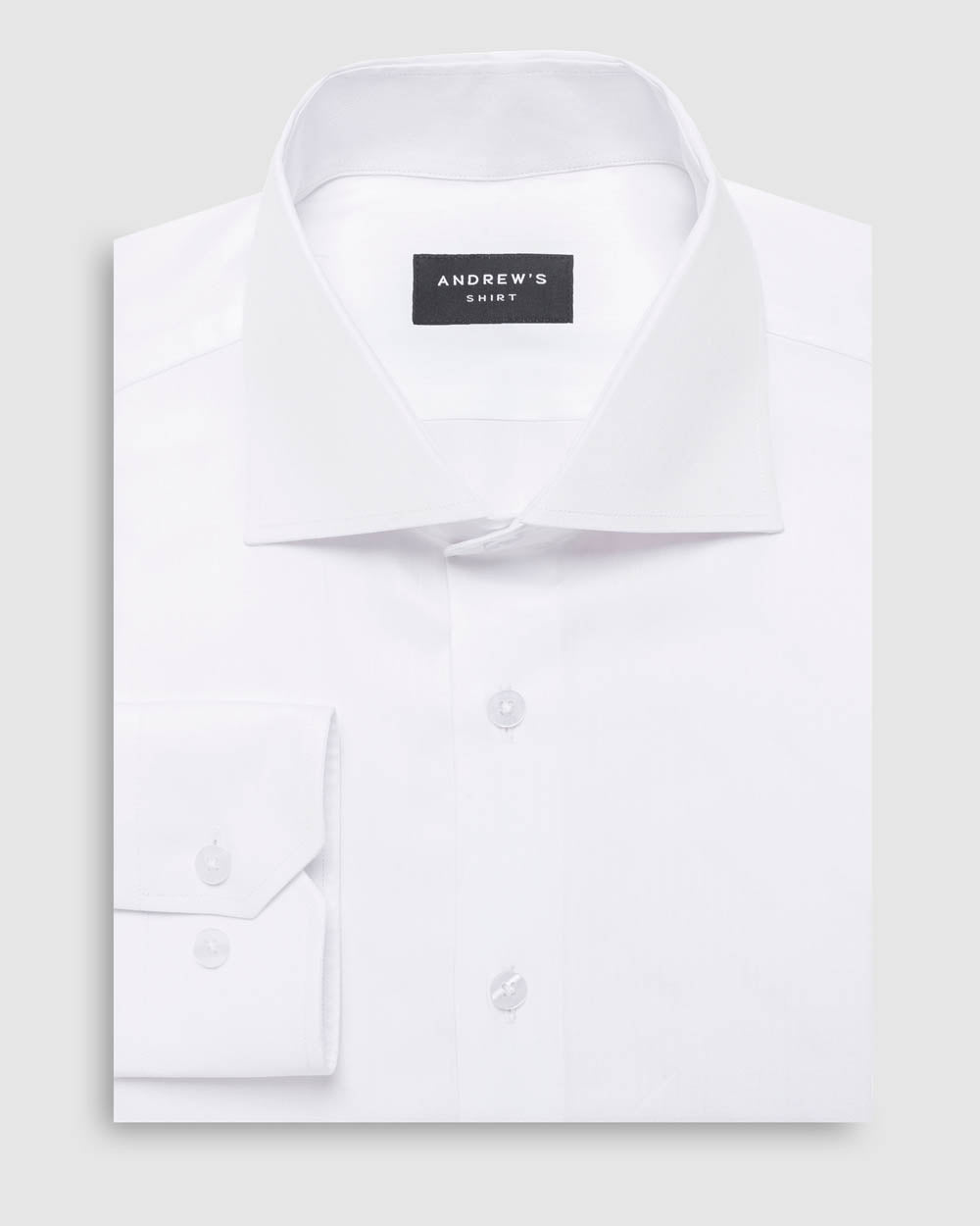 Dobby Dress Shirt - Italian Collar Single Cuff Regular White