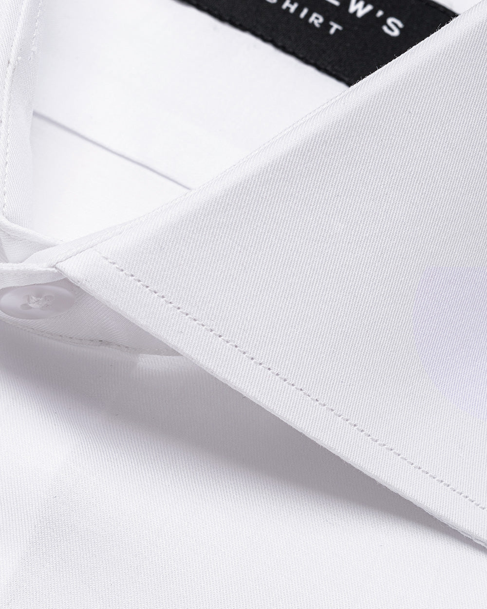 Camisa Vestir dobby satín - Cuello Italiano  Puño simple regular blanco