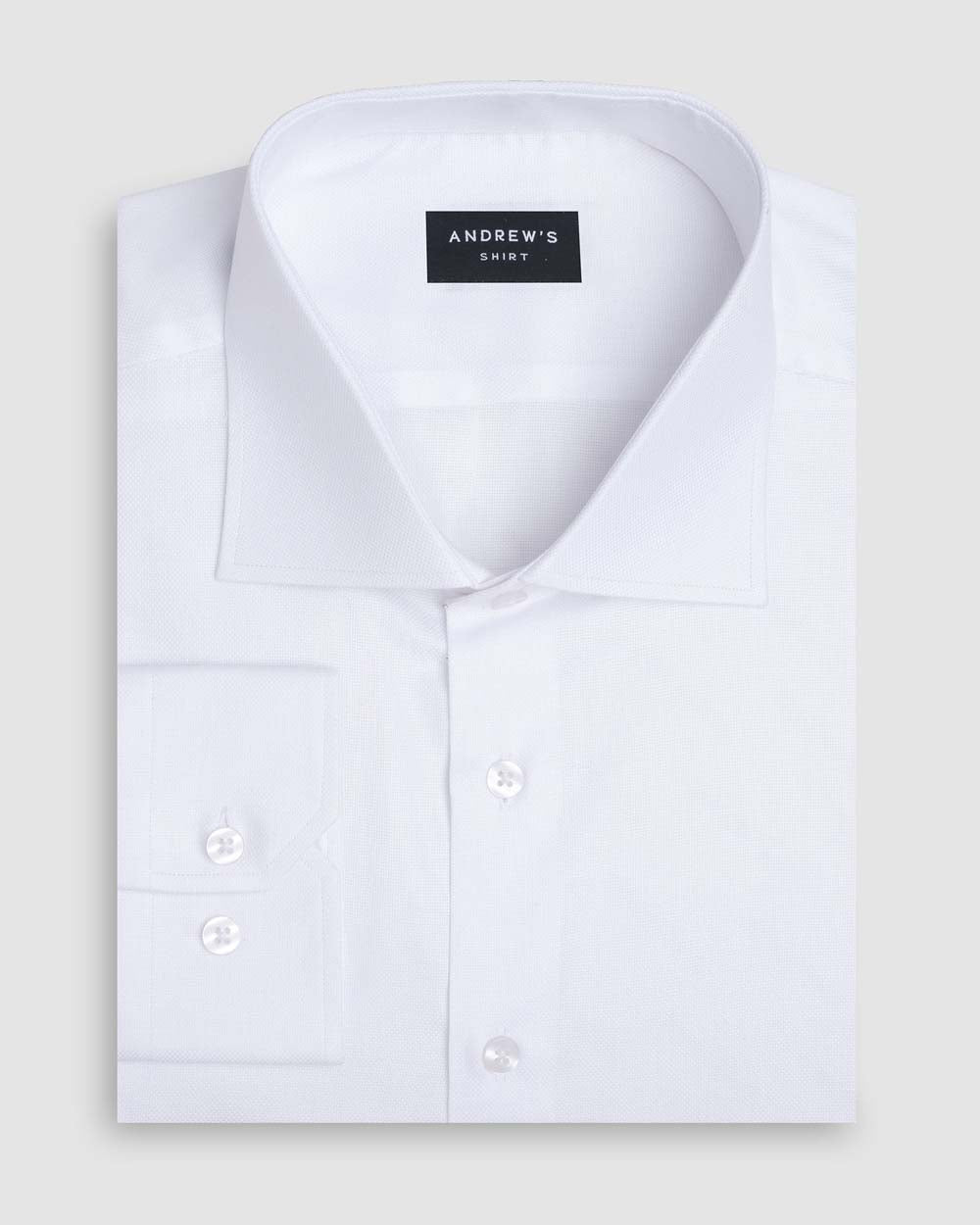 Camisa Vestir Oxford - Cuello Italiano  Puño simple regular blanco