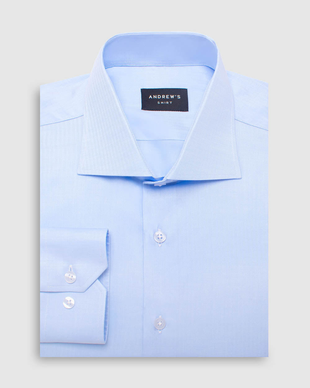 Camisa Vestir dobby - Cuello Italiano  Puño simple regular azul