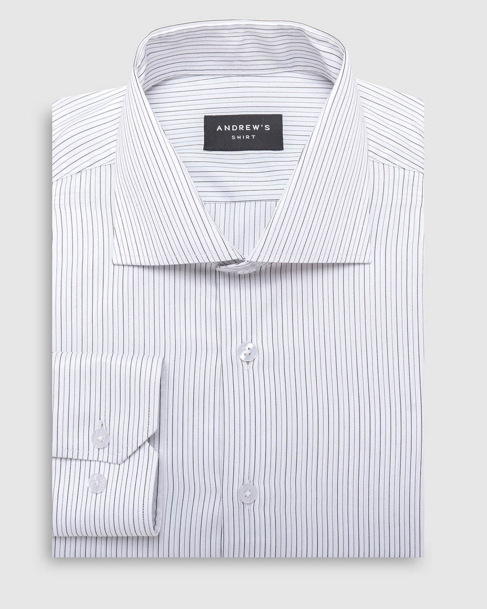 Twisted poplin dress shirt - Italian collar, single cuff, 2 adjustable buttons, regular white