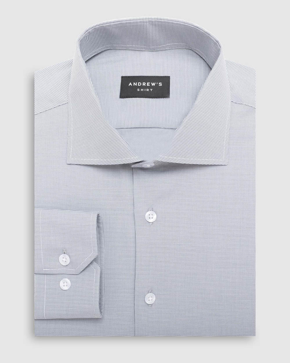 camisa vestir popelin retorcido - Cuello Italiano  puno simple 2 botones regulables regular gris
