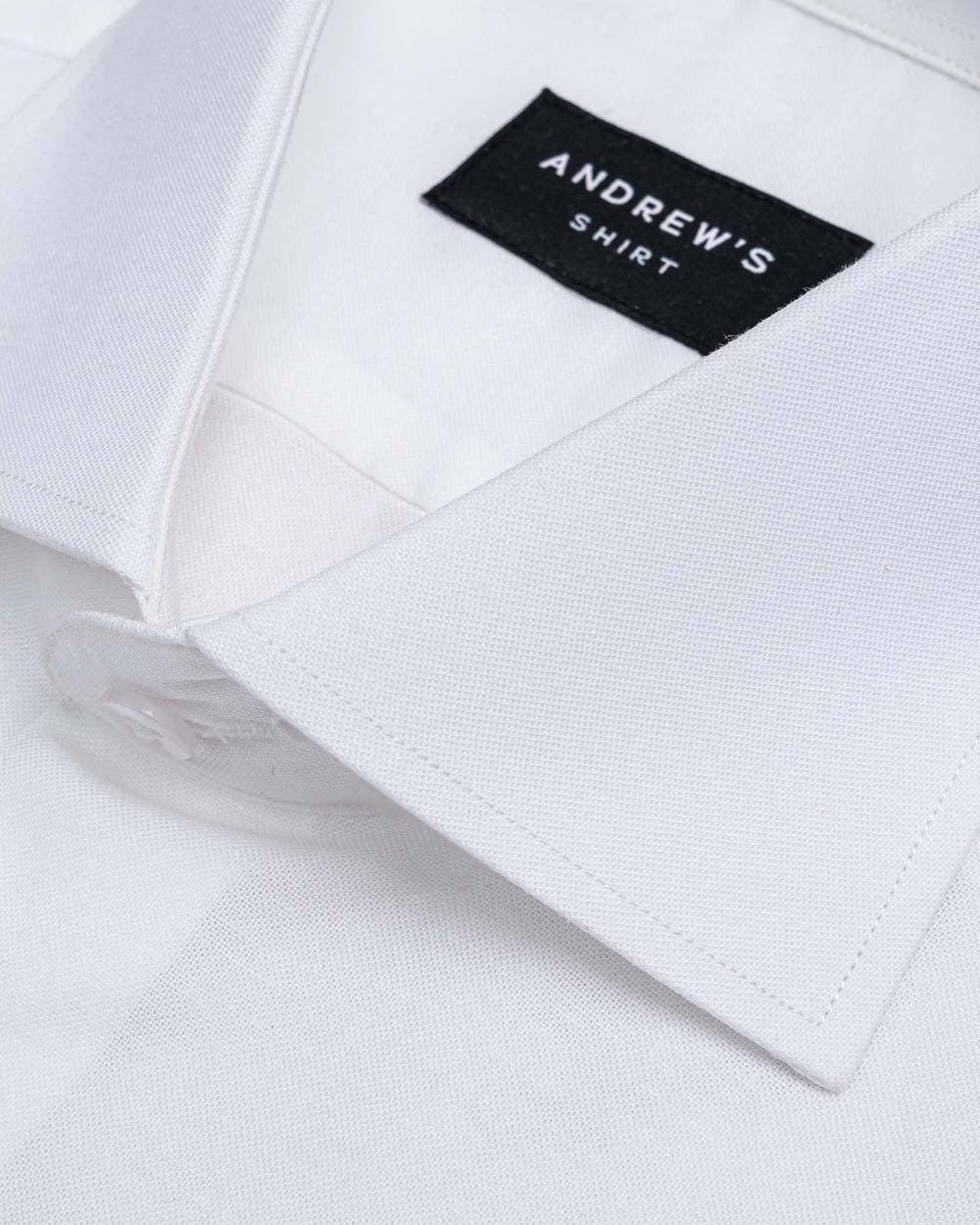 Camisa Vestir oxford - Cuello Italiano  puño simple regular blanco