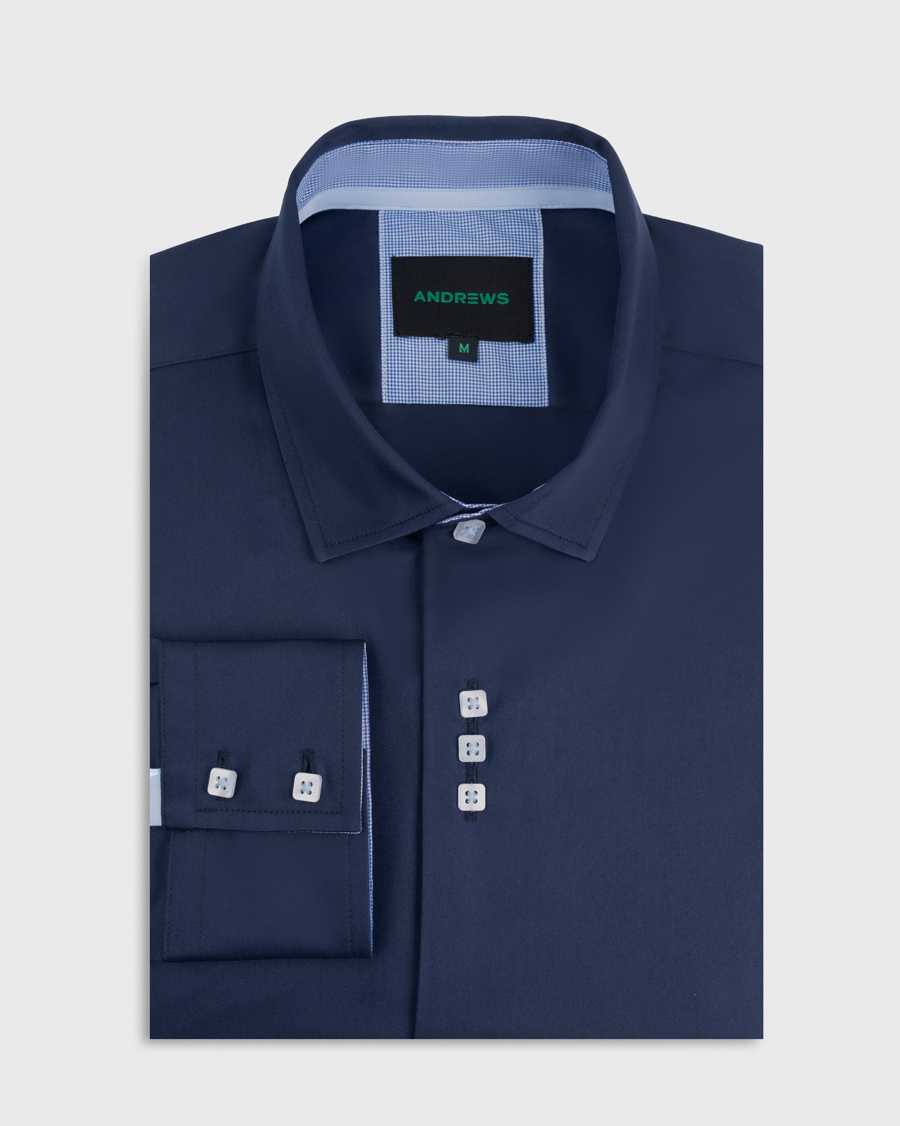 Dobby Dress Shirt - Italian Collar, Double Cuff, Regular Use, Blue