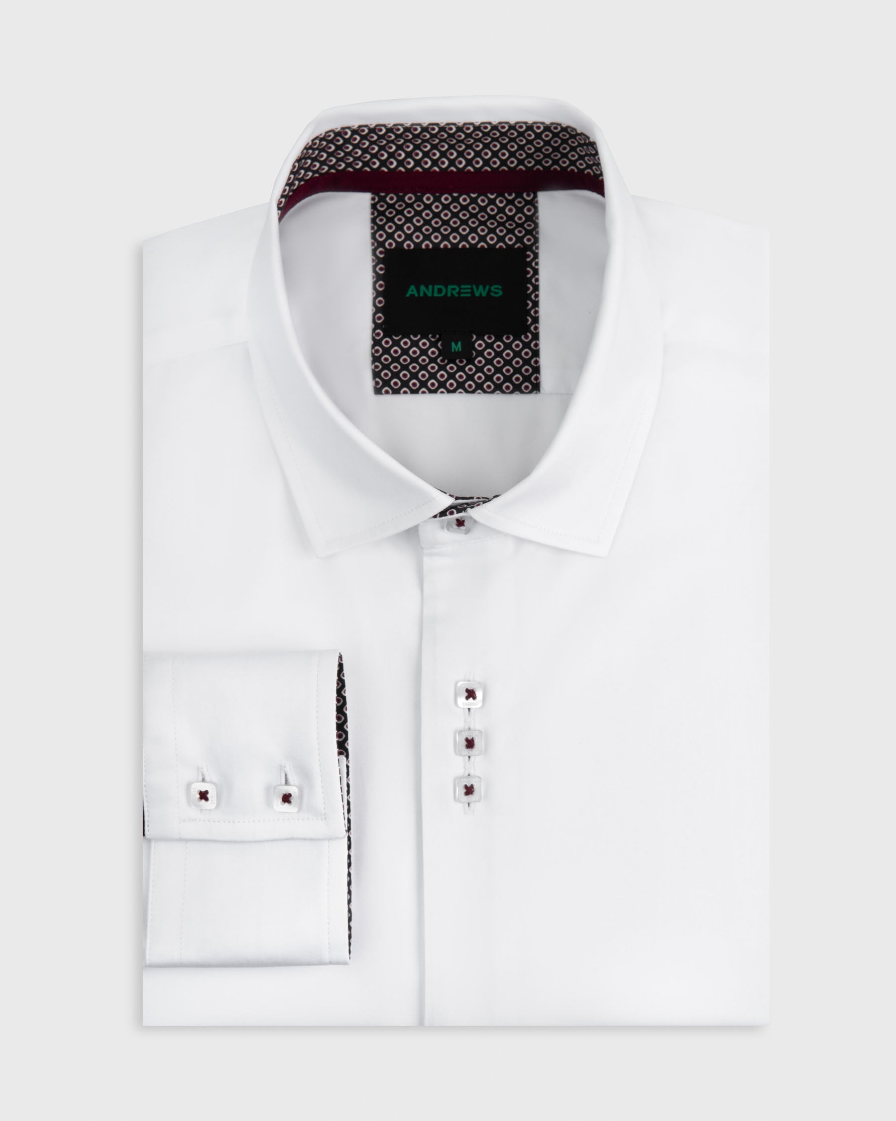 Dobby Dress Shirt - Italian Collar, Double Cuff, Regular Use, Blue