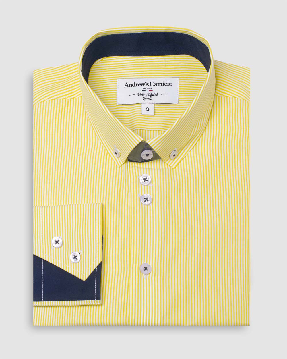 Camisa Casual popelin - cuello button-down  puño simple 2 botones regular amarillo
