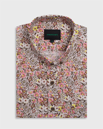 Camisa Casual -  manga corta Estampado flores