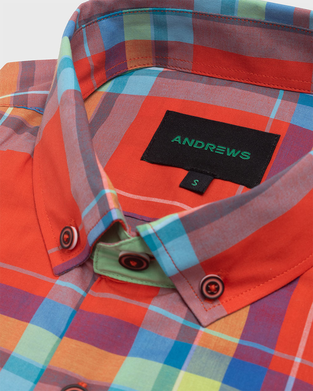 Camisa Casual twill - cuello button-down  marga corta regular rojo