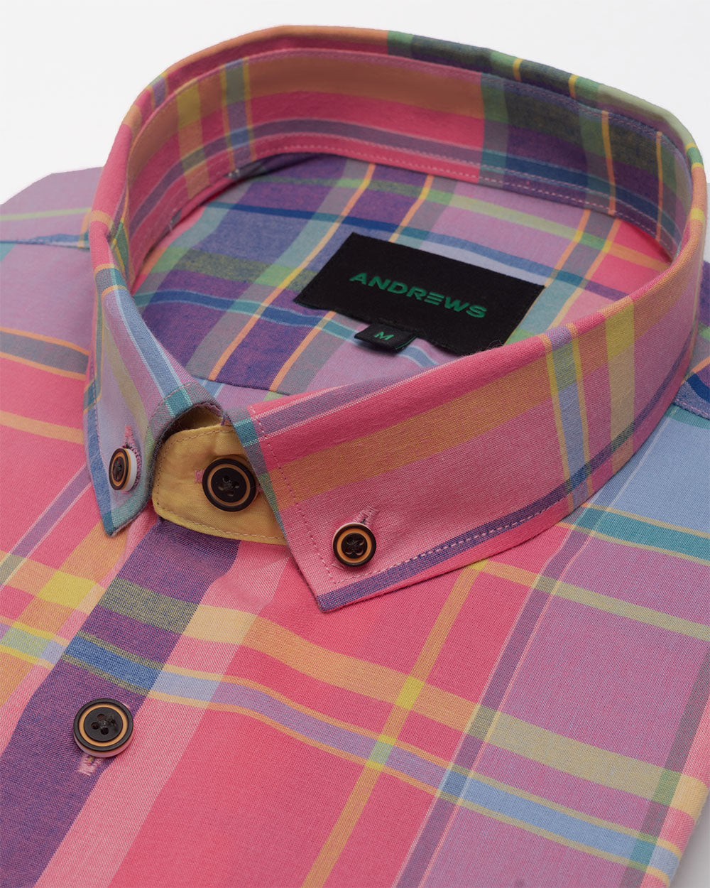 Camisa Casual twill - cuello button-down  marga corta regular rosa