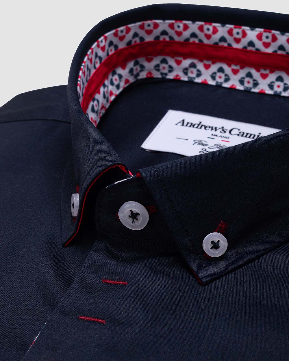 Camisa Casual dobby satín - cuello button-down  puño simple 2 botones regular azul