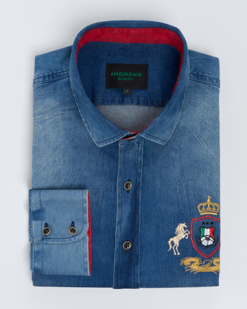 Camisa Casual Denim Stretch - Slim fit