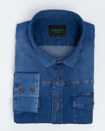 Camisa Casual Denim Stretch-Slim fit