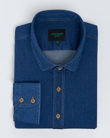 Camisa Casual Denim Stretch- Slim fit