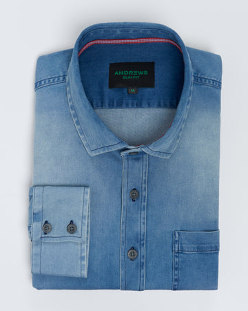 Camisa Casual Denim Stretch - Slim fit