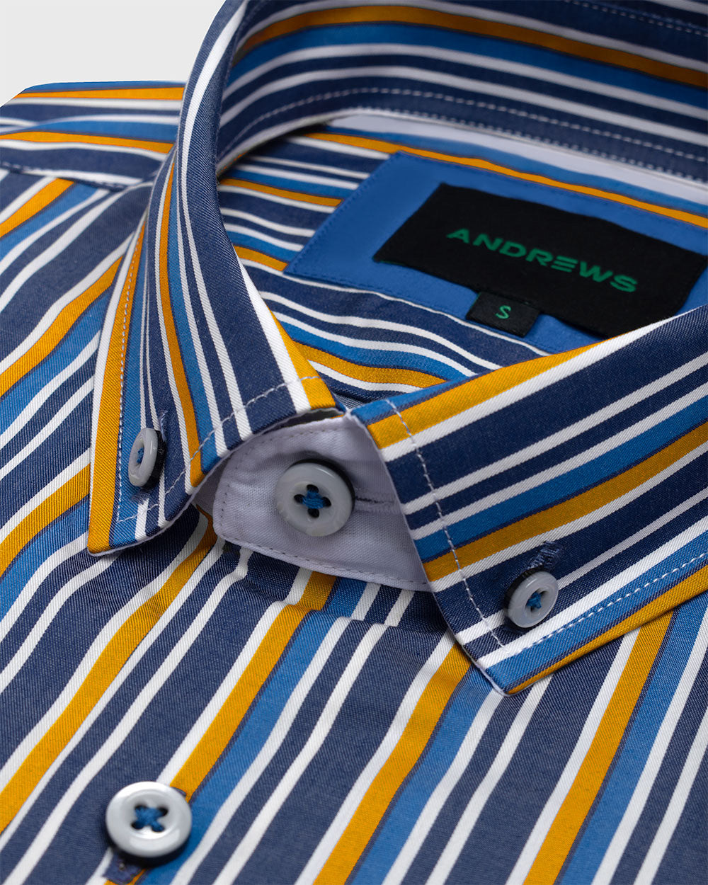 Camisa Casual popelin rayas - cuello button-down  puño simple 2 botones regular amarillo