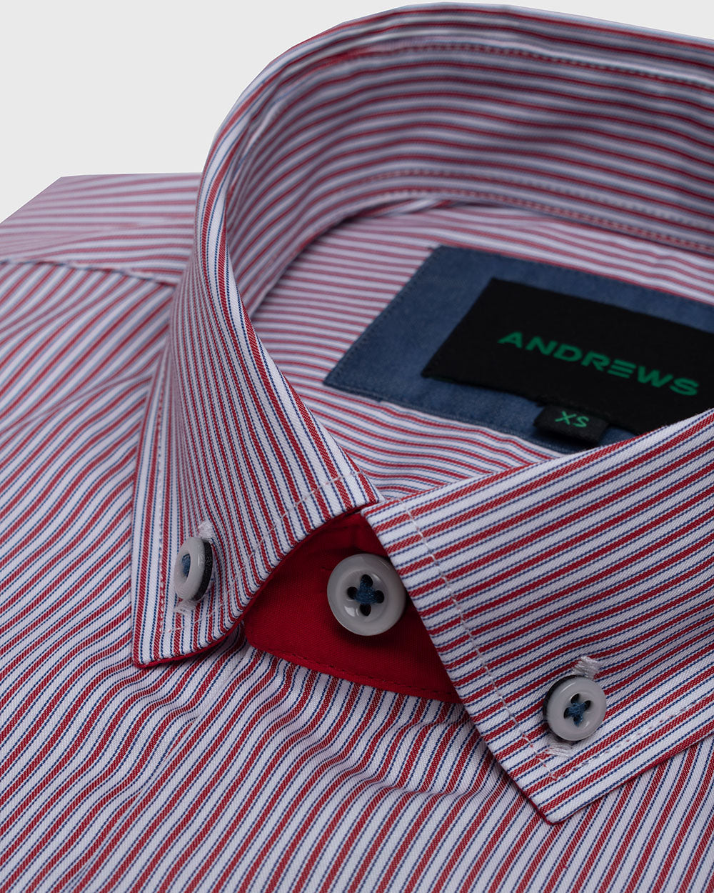 Camisa Casual twill satin - cuello button-down  puño simple 2 botones regular rojo