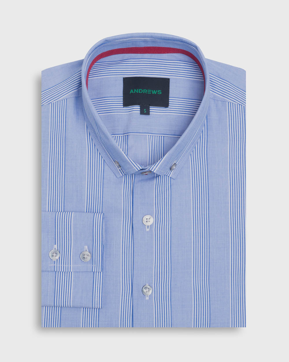 Camisa Casual twill - cuello button-down  puño simple 2 botones regular azul