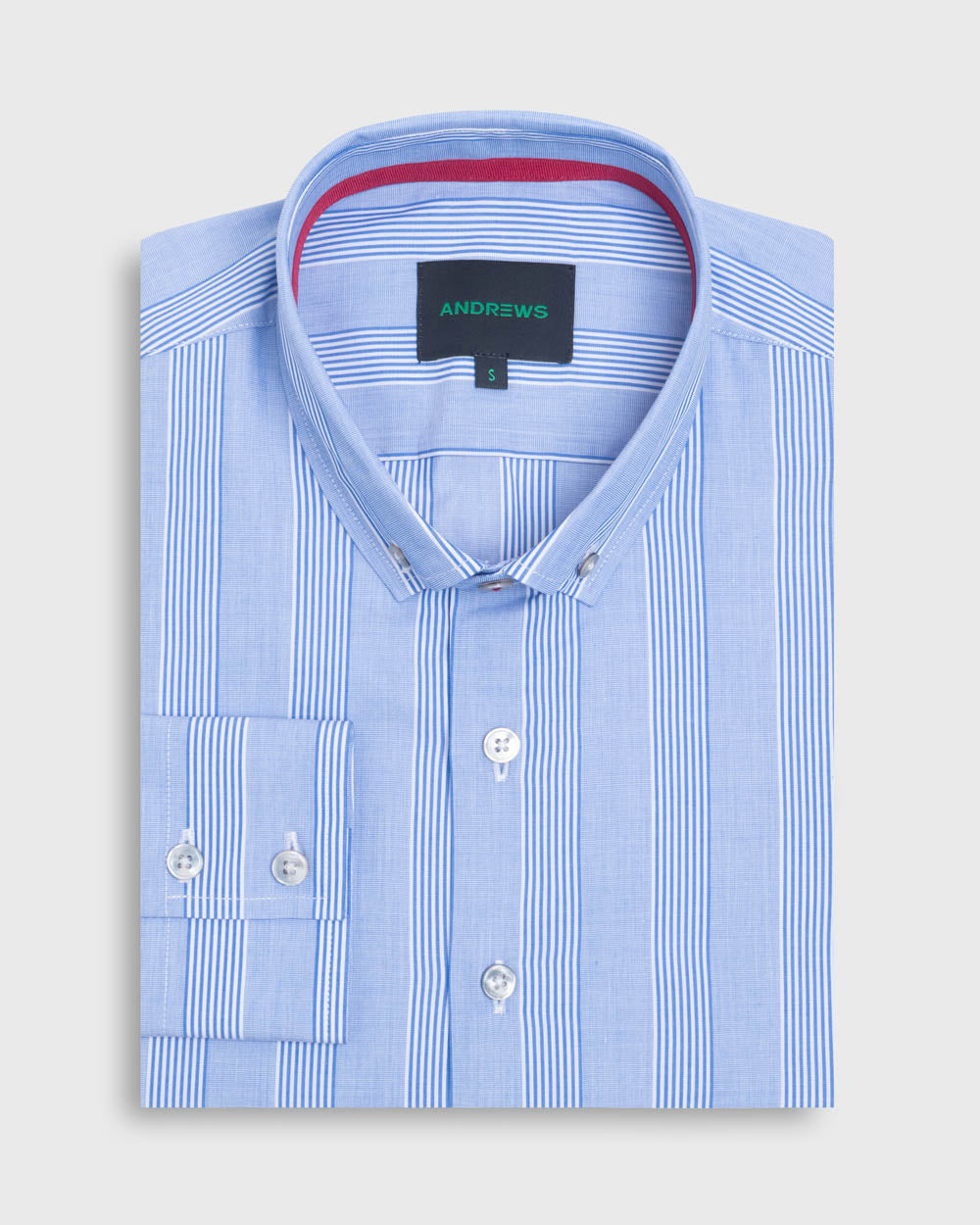 Camisa Casual twill - cuello button-down  puño simple 2 botones regular azul