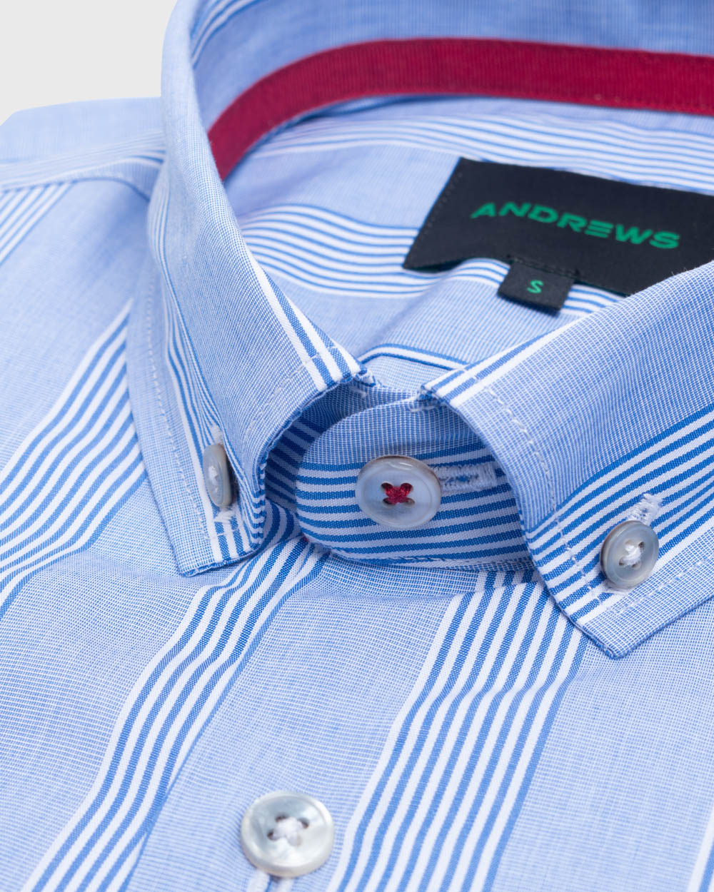 Camisa Casual twill - cuello button-down  puño simple 2 botones regular azul