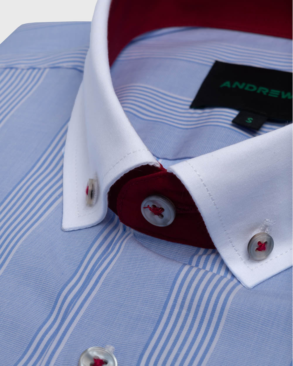 Camisa Casual twill - cuello button-down  puño simple 2 botones regular azul