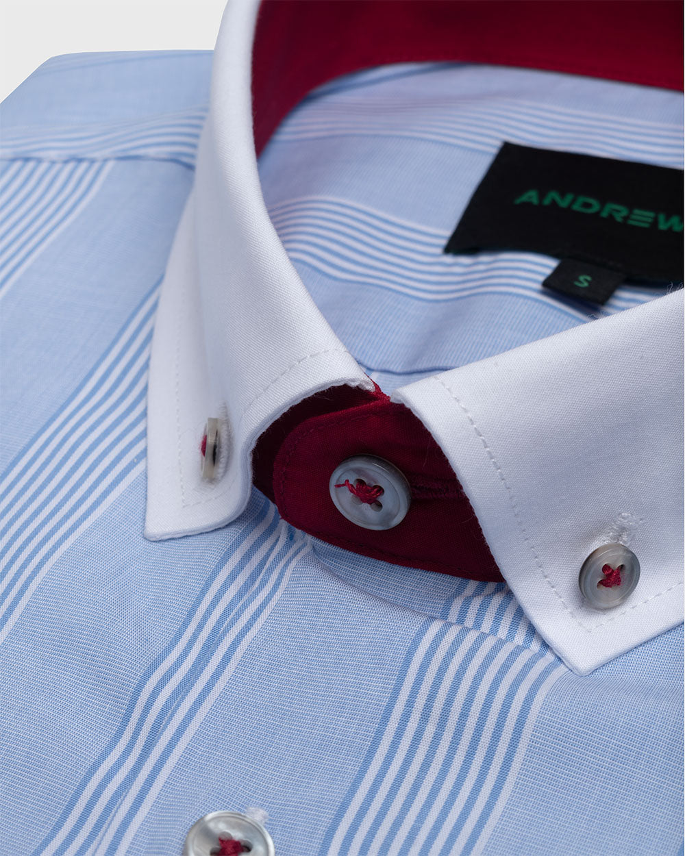 Camisa Casual twill - cuello button-down  puño simple 2 botones regular azul