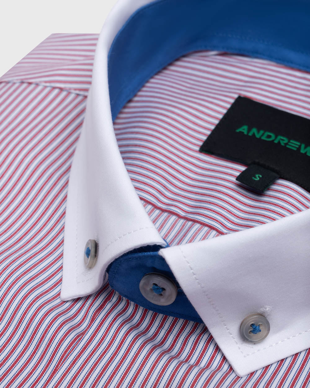 Camisa Casual twill satin - cuello button-down  puño simple 2 botones regular rojo