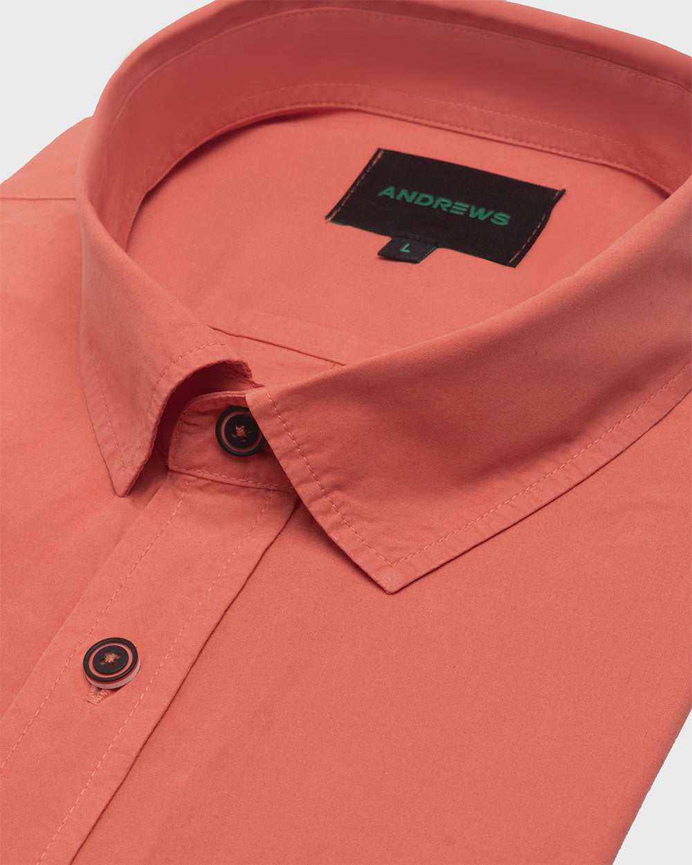 Camisa Casual Garment Dye - Puño simple 2 botones naranja