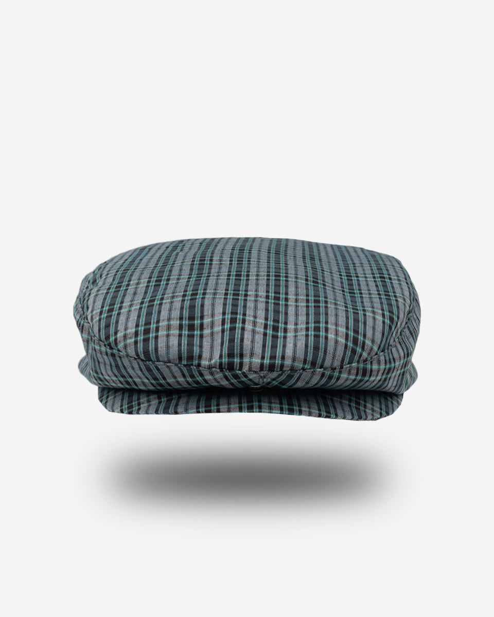 Boina de Algodón para Hombre - Azul Turquesa con Diseño