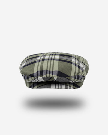 Boina de Algodón para Hombre - Verde Olivo con Cuadros